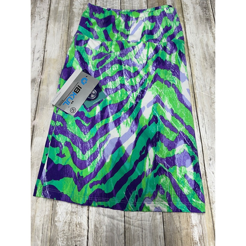 IBKUL Summer Safari Lav Jade IceFil Straight Skort UPF 50+ Purple Green XL NEW - Picture 1 of 8